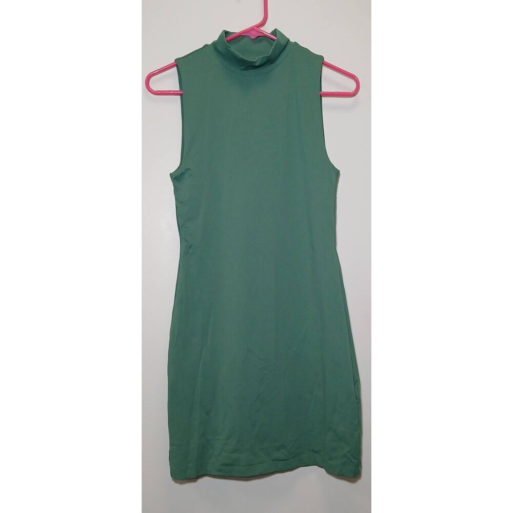 Babaton womens spruce green mini dress fitted stretch